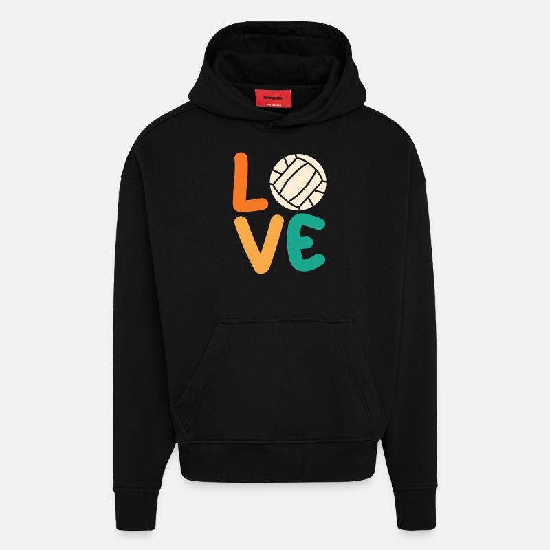 Joueurs de handball Handball - Sweat à capuche bio épais oversize fabriqué en UE - SOLID BLACK