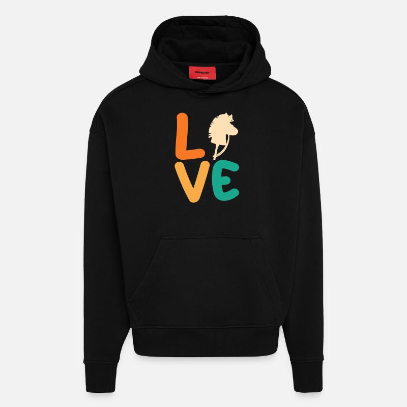 Hobby Cheval Hobby Horsing - Sweat à capuche bio épais oversize fabriqué en UE - SOLID BLACK