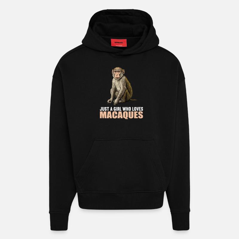 Macaque Macaque - Sweat à capuche bio épais oversize fabriqué en UE - SOLID BLACK