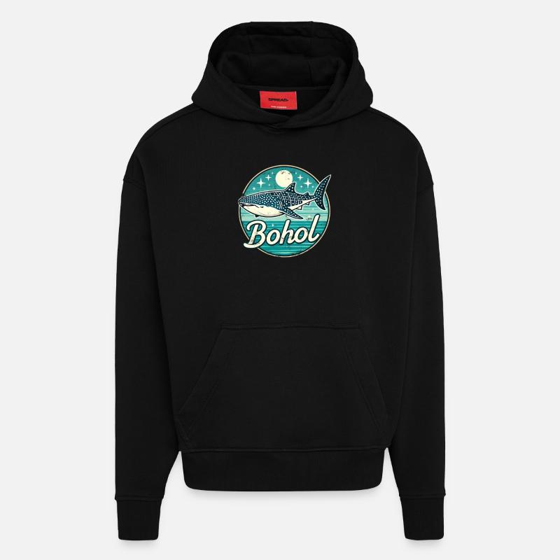 Bohol, Philippines - Sweat à capuche bio épais oversize fabriqué en UE - SOLID BLACK