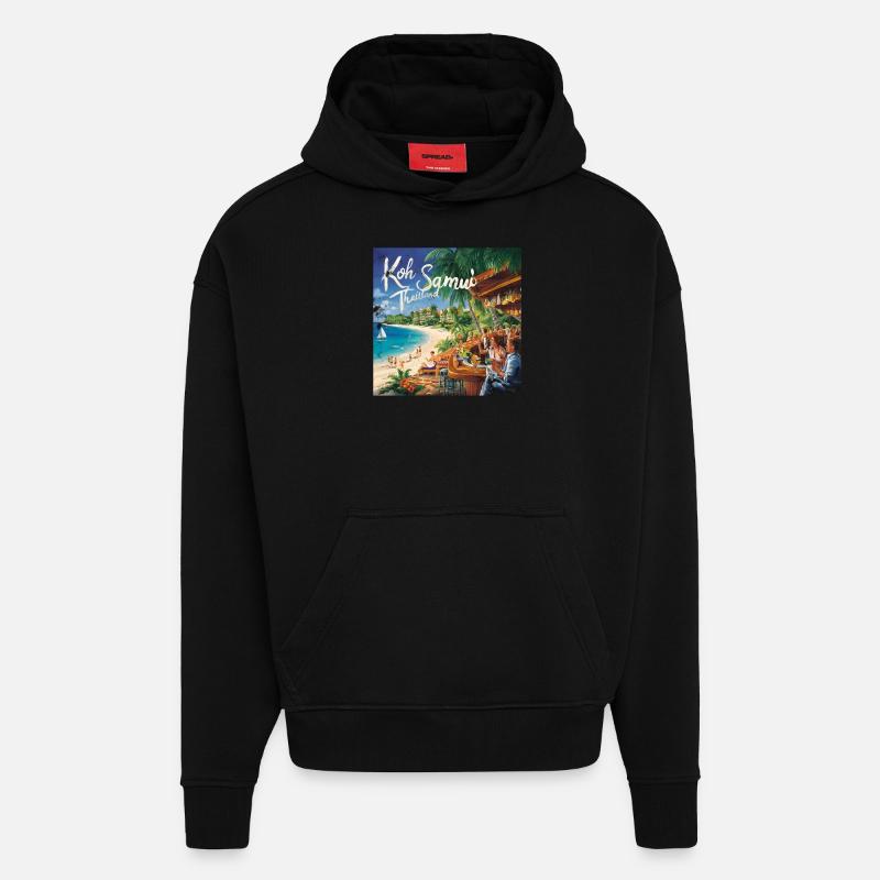 Koh Samui - Sweat à capuche bio épais oversize fabriqué en UE - SOLID BLACK