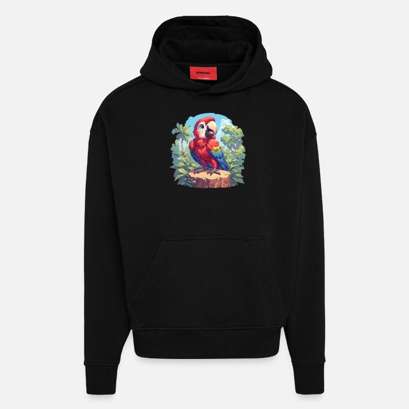 L’ère de l’ara - Sweat à capuche bio épais oversize fabriqué en UE - SOLID BLACK