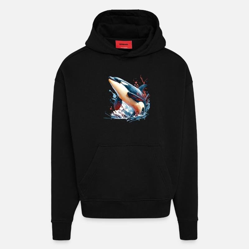 Orca Schwertwal - Hoodie- made by SPREAD  - SOLID BLACK