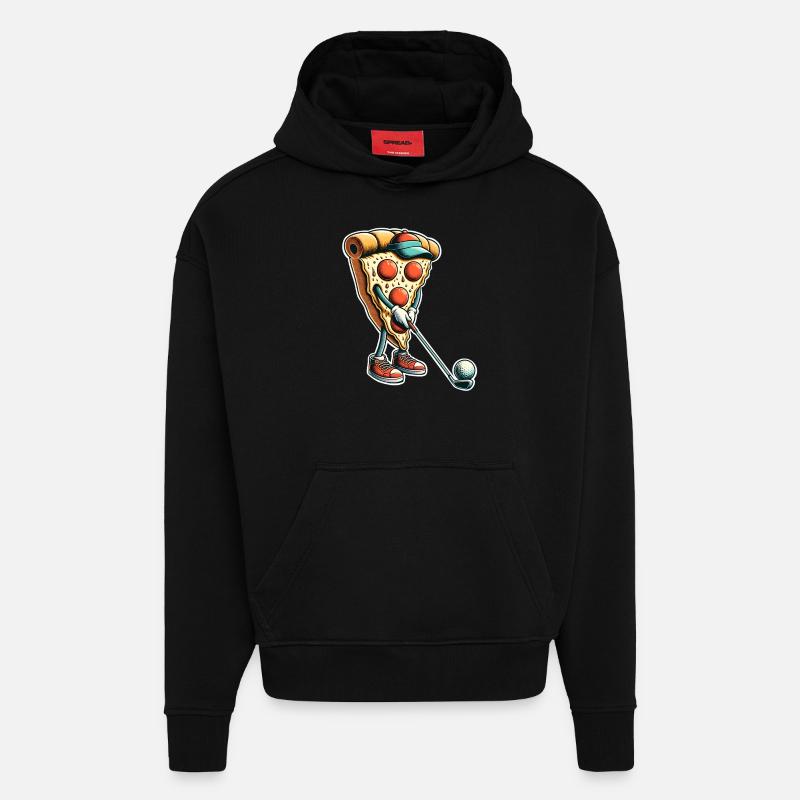 Golf Pizza - Sweat à capuche bio épais oversize fabriqué en UE - SOLID BLACK