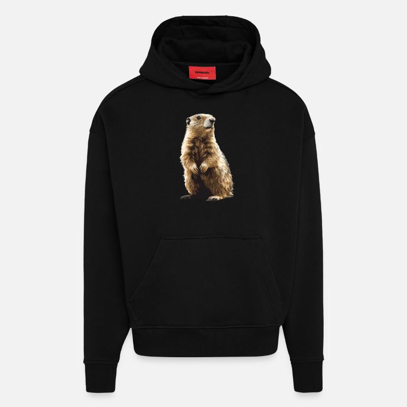 Marmottes Marmottes - Sweat à capuche bio épais oversize fabriqué en UE - SOLID BLACK
