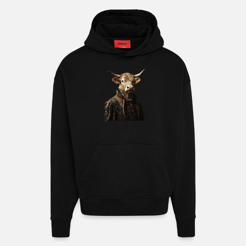 Kuh - Hoodie- made by SPREAD  - SOLID BLACK