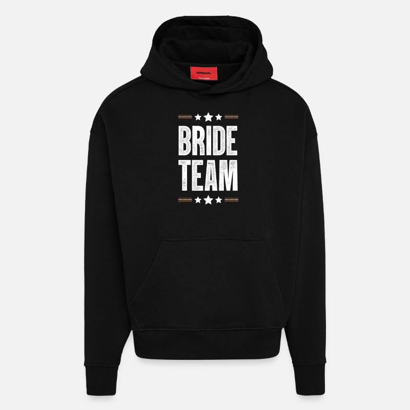 Équipe de la mariée - Sweat à capuche bio épais oversize fabriqué en UE - SOLID BLACK