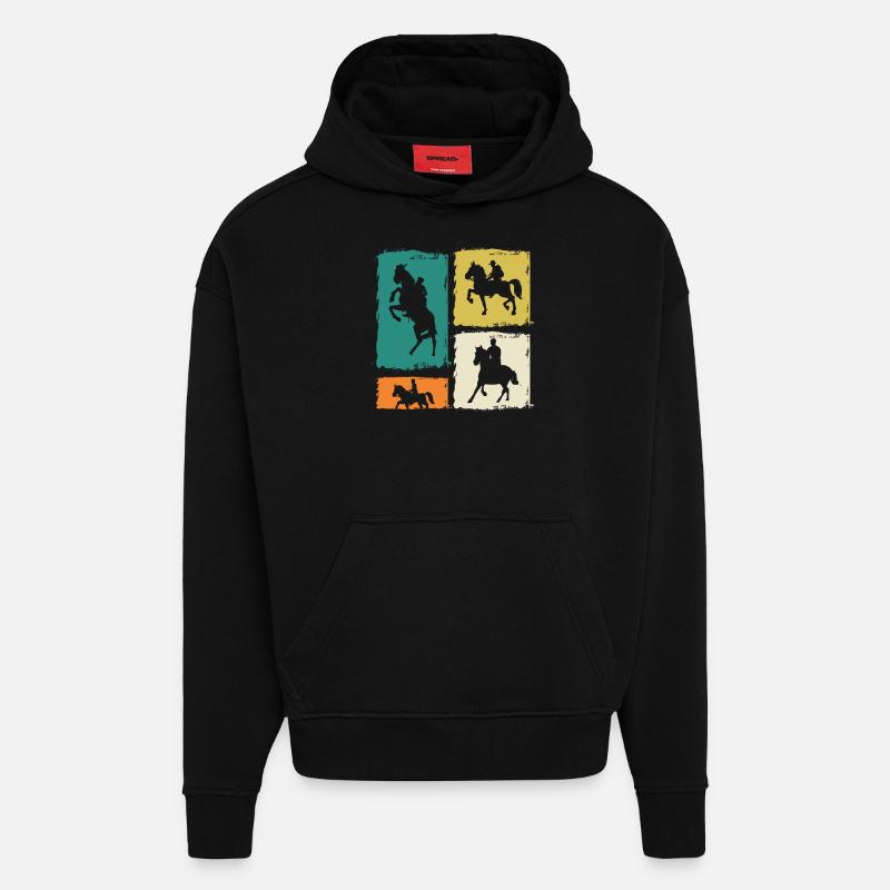 Cheval - Sweat à capuche bio épais oversize fabriqué en UE - SOLID BLACK