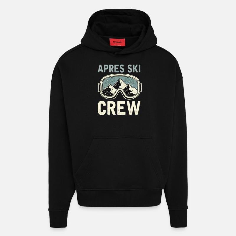 Équipage après-ski - Sweat à capuche bio épais oversize fabriqué en UE - SOLID BLACK