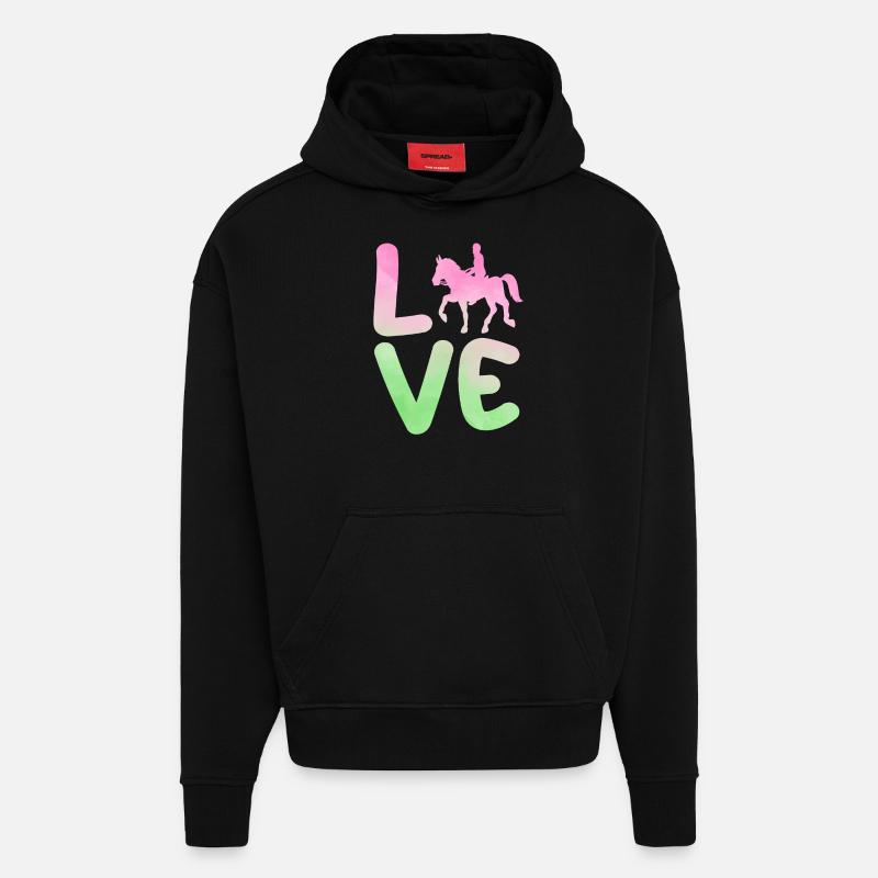 Cheval - Sweat à capuche bio épais oversize fabriqué en UE - SOLID BLACK