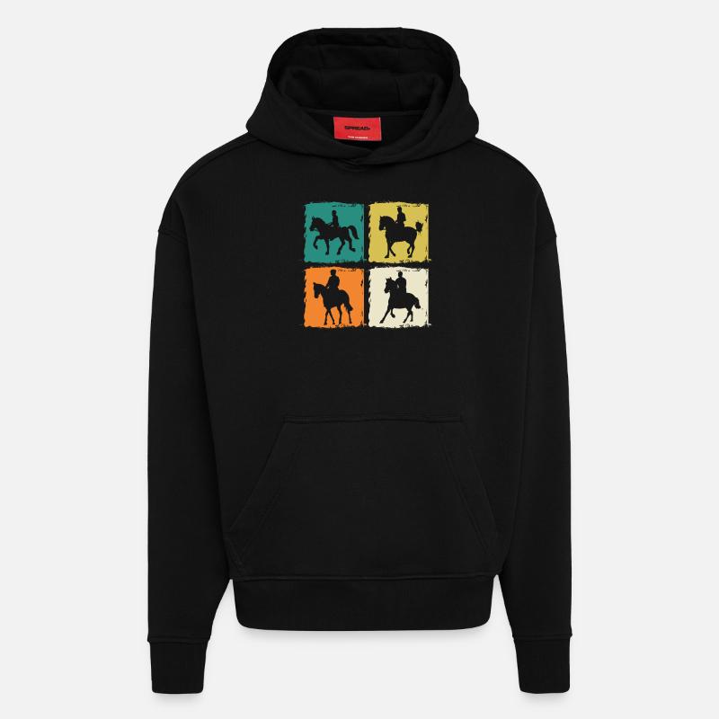 Cheval - Sweat à capuche bio épais oversize fabriqué en UE - SOLID BLACK