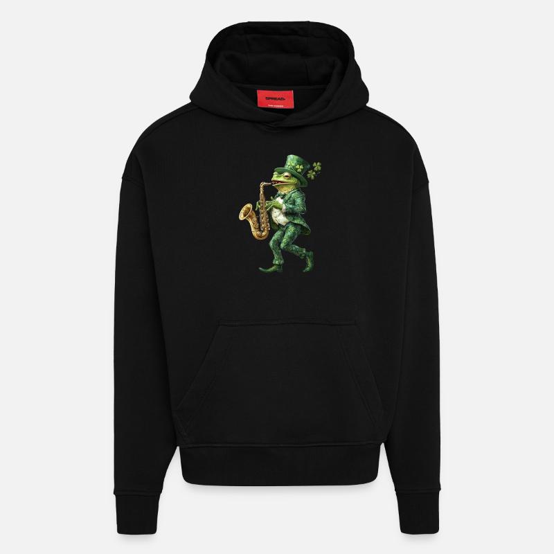 Frosch - Hoodie- made by SPREAD  - SOLID BLACK