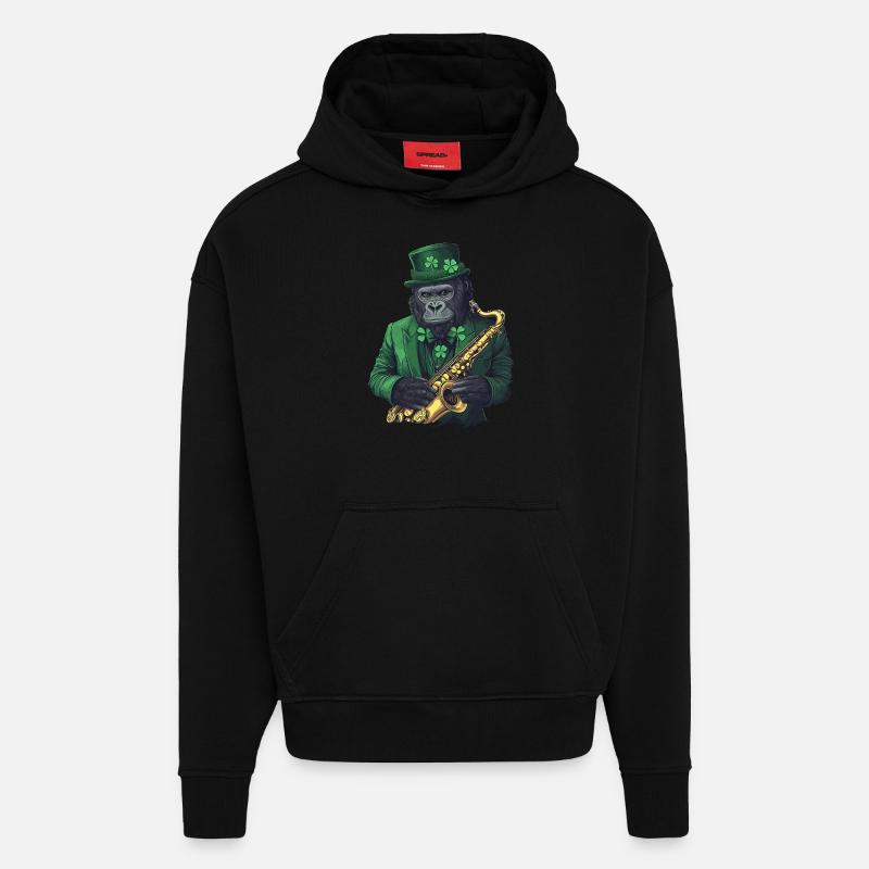 Gorilla - Hoodie- made by SPREAD - SOLID BLACK