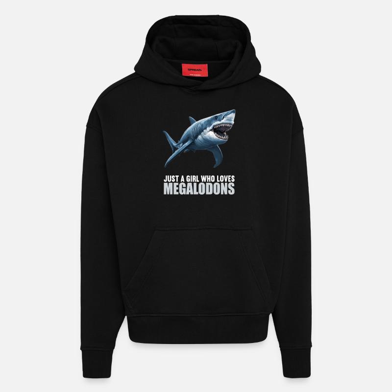 Mégalodons Megalodon - Sweat à capuche bio épais oversize fabriqué en UE - SOLID BLACK