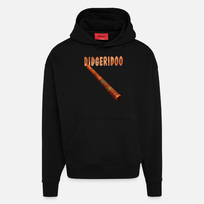 DIDGERIDOO - Sweat à capuche bio épais oversize fabriqué en UE - SOLID BLACK