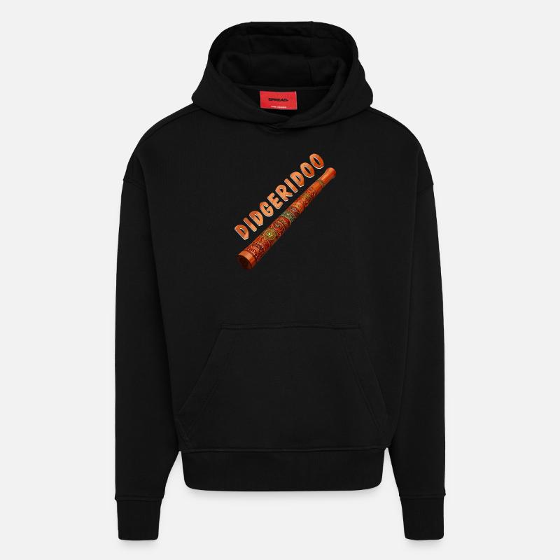 DIDGERIDOO - Sweat à capuche bio épais oversize fabriqué en UE - SOLID BLACK