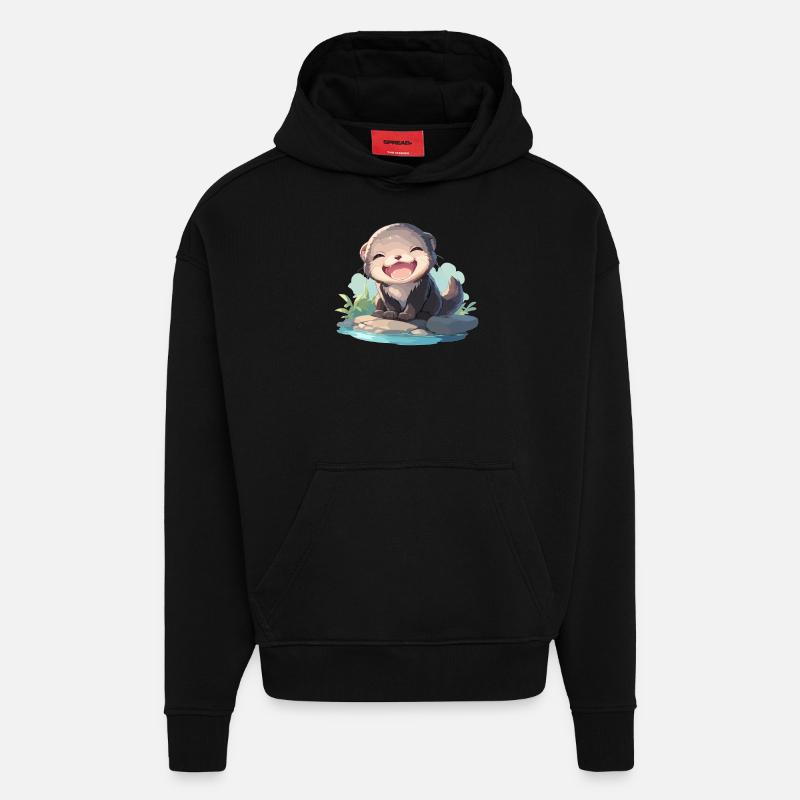 Vison Vison - Sweat à capuche bio épais oversize fabriqué en UE - SOLID BLACK