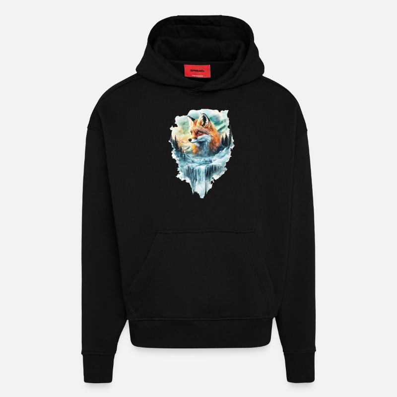 Fuchs - Hoodie- made by SPREAD - SOLID BLACK