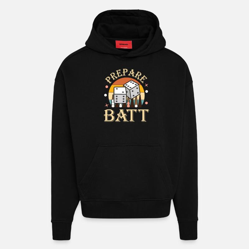 Backgammon Spiel - Hoodie- made by SPREAD  - SOLID BLACK