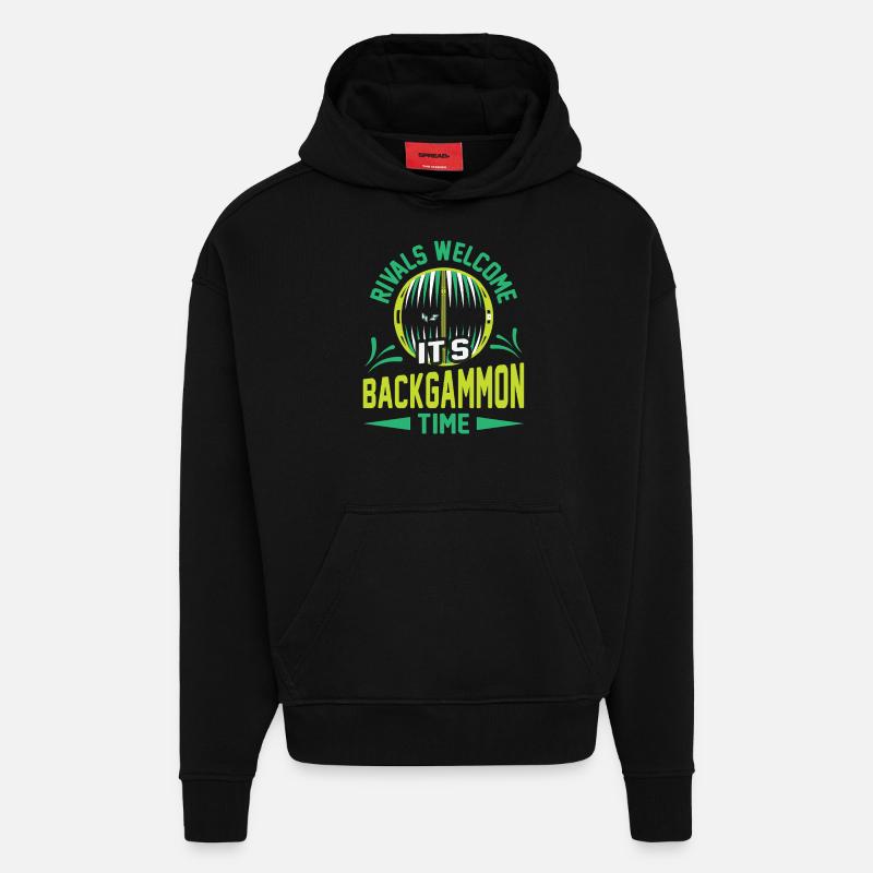 Backgammon Spiel - Hoodie- made by SPREAD  - SOLID BLACK