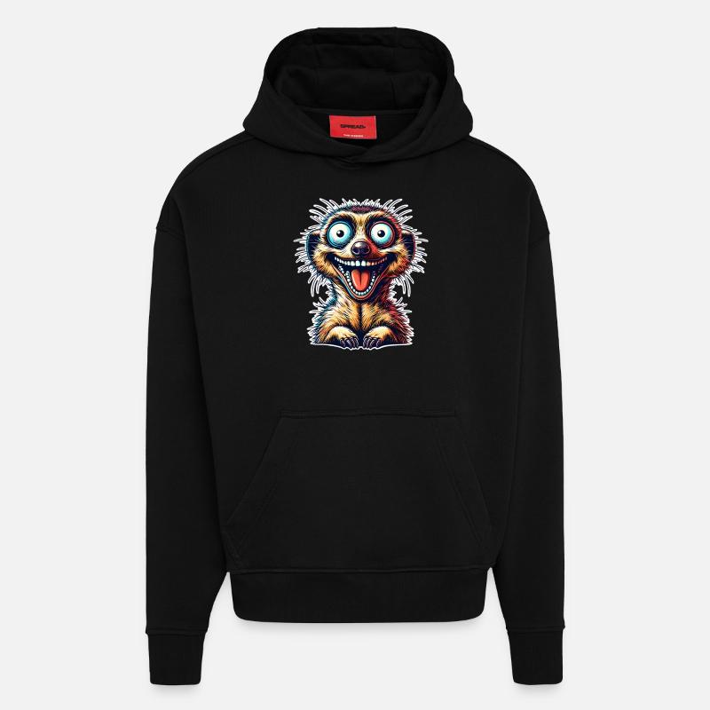 Suricate - Sweat à capuche bio épais oversize fabriqué en UE - SOLID BLACK