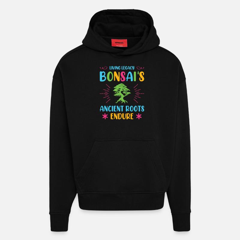 Bonsai Tree - Hoodie- made by SPREAD  - SOLID BLACK