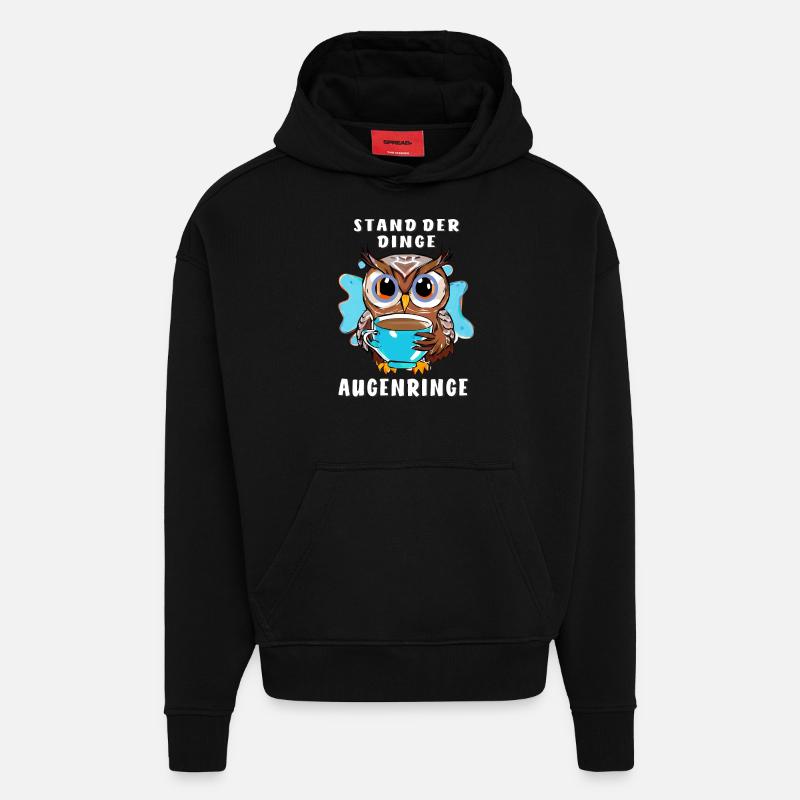 EULE STAND DER DINGE AUGENRINGE - Hoodie- made by SPREAD - SOLID BLACK
