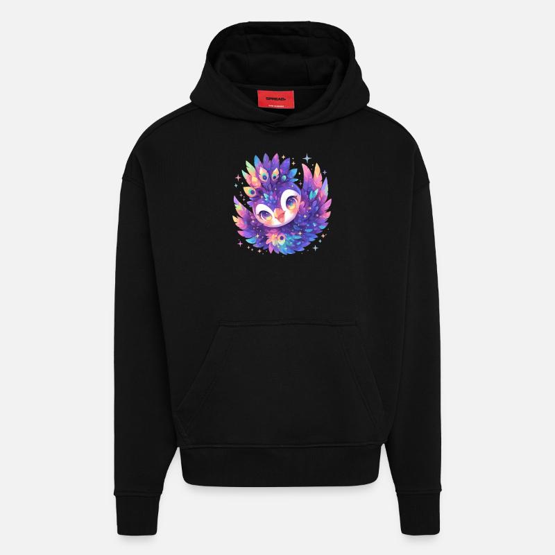 Peacocks Peacock - Hoodie- made by SPREAD  - SOLID BLACK