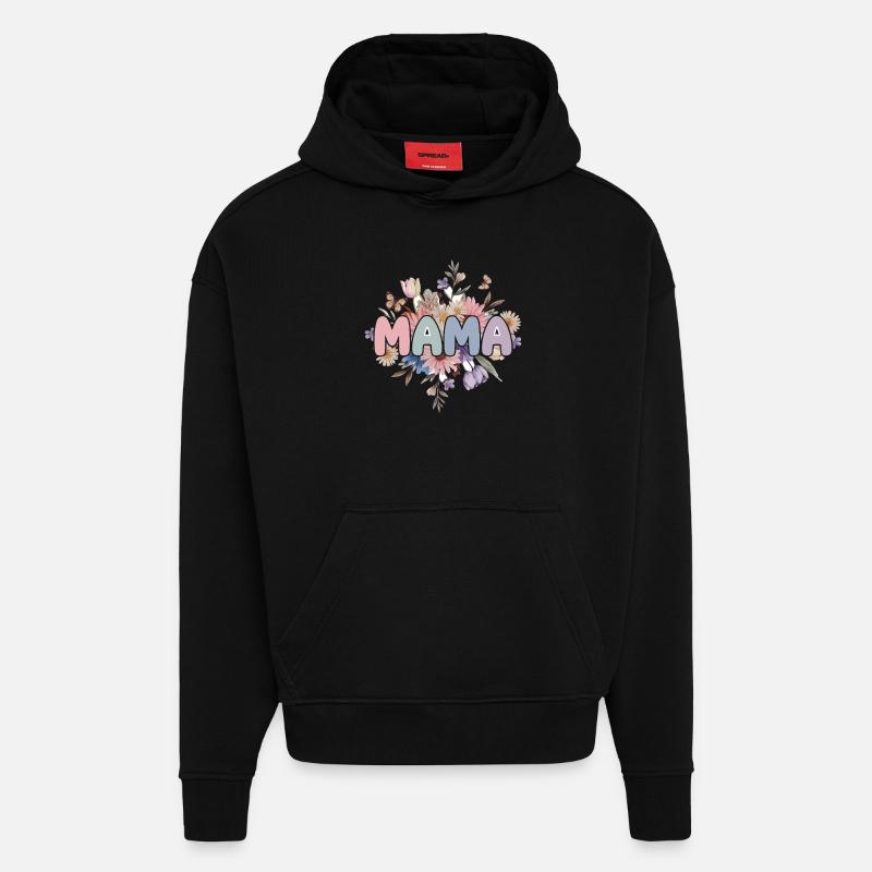 Mama - Hoodie- made by SPREAD  - SOLID BLACK
