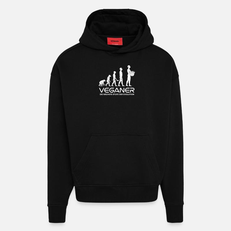 Veganer Evolution - Hoodie- made by SPREAD - SOLID BLACK