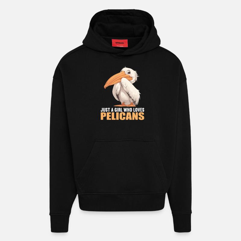 Pélicans Pélican - Sweat à capuche bio épais oversize fabriqué en UE - SOLID BLACK