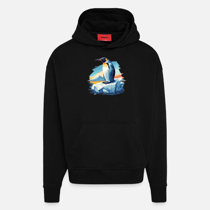 Penguins Penguin - Hoodie- made by SPREAD  - SOLID BLACK