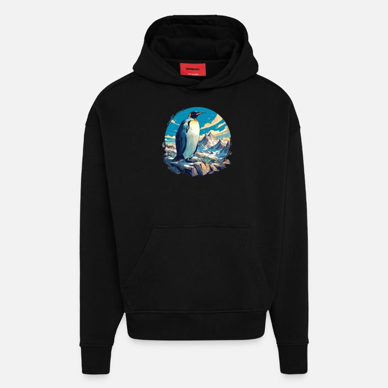 Pinguine Pinguin - Hoodie- made by SPREAD  - SOLID BLACK