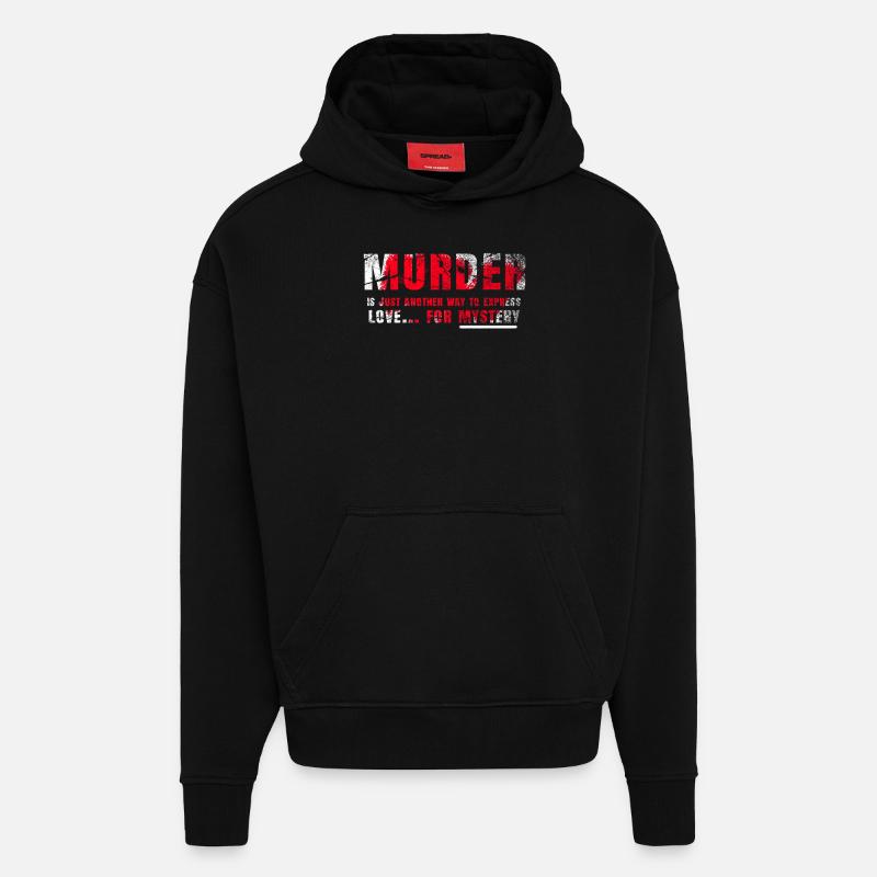 Murder Mystery Dinner Fun Night - Sweat à capuche bio épais oversize fabriqué en UE - SOLID BLACK