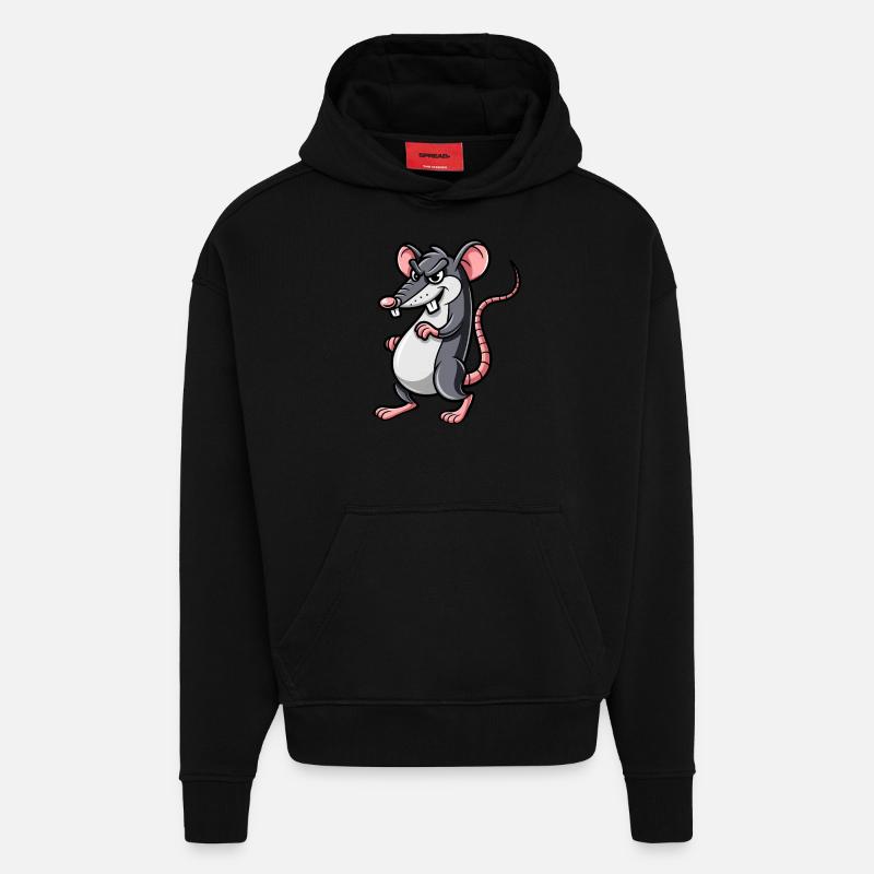 RATTE Grimmig - Hoodie- made by SPREAD - SOLID BLACK