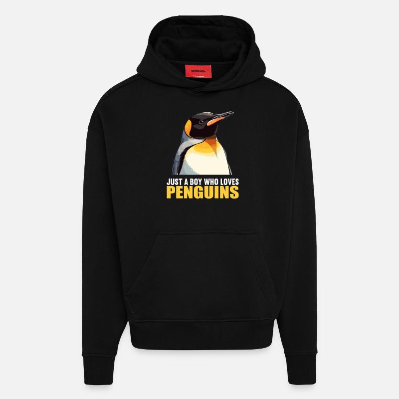 Pingouins Pingouin - Sweat à capuche bio épais oversize fabriqué en UE - SOLID BLACK