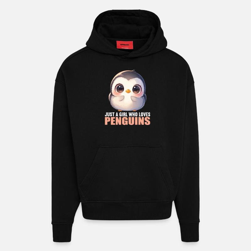 Pingouins Pingouin - Sweat à capuche bio épais oversize fabriqué en UE - SOLID BLACK