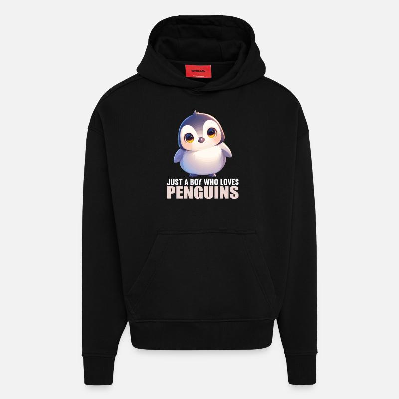 Pingouins Pingouin - Sweat à capuche bio épais oversize fabriqué en UE - SOLID BLACK