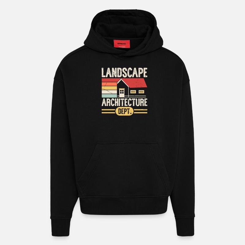 architecte - Sweat à capuche bio épais oversize fabriqué en UE - SOLID BLACK