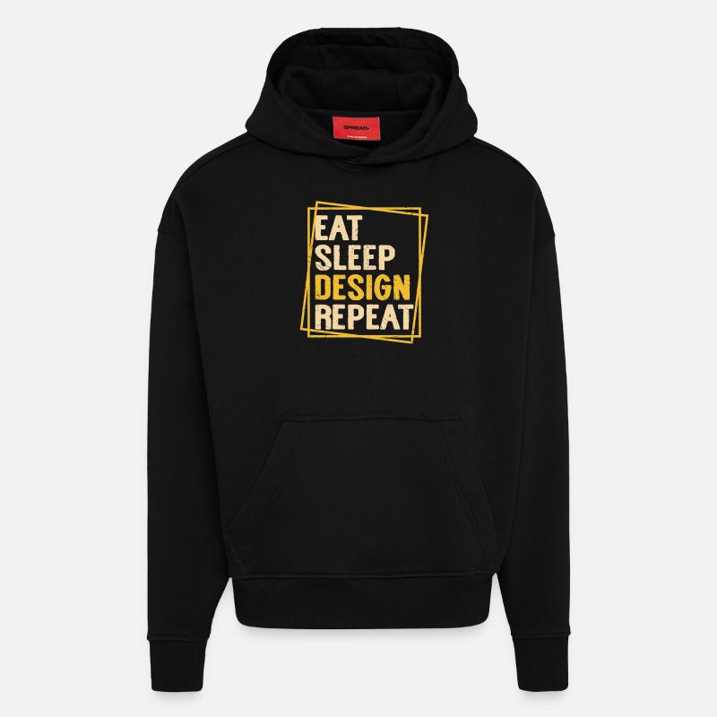 Architecte - Sweat à capuche bio épais oversize fabriqué en UE - SOLID BLACK