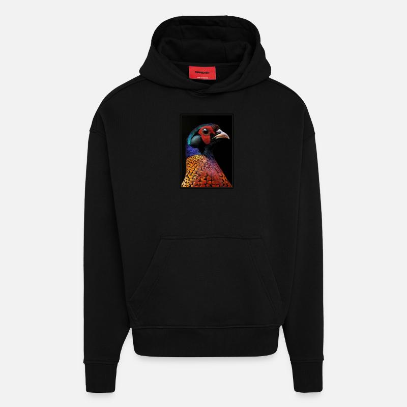 Faisans Faisan - Sweat à capuche bio épais oversize fabriqué en UE - SOLID BLACK