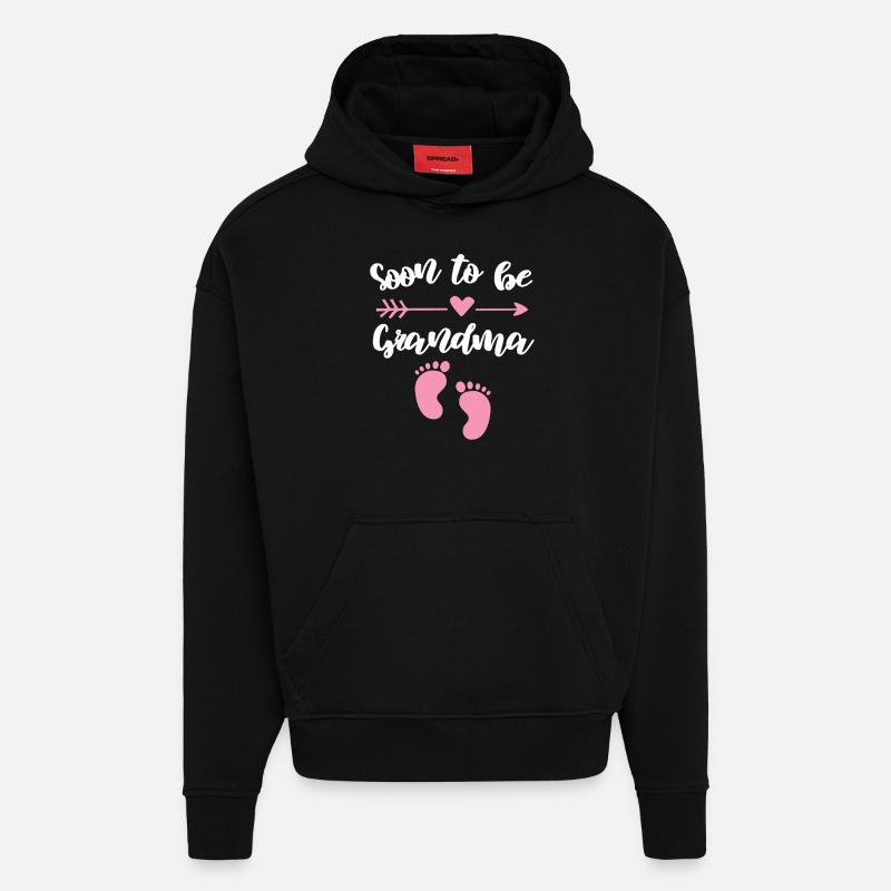 werdende Oma Baby bald Großmutter - Hoodie- made by SPREAD  - SOLID BLACK