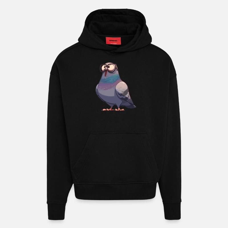 Pigeons Pigeon - Sweat à capuche bio épais oversize fabriqué en UE - SOLID BLACK