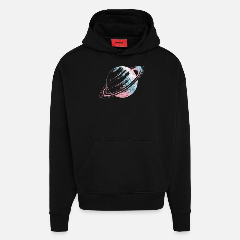 Fierté LGBT transgenre - Sweat à capuche bio épais oversize fabriqué en UE - SOLID BLACK