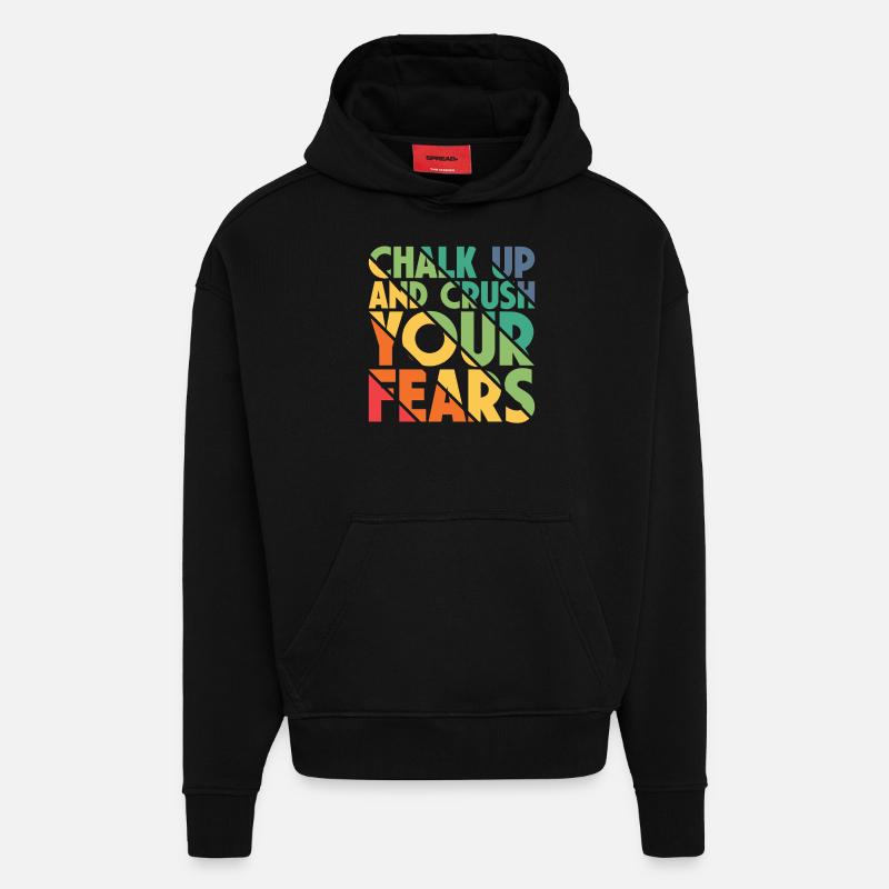 Bloc Chalk Up Boulderer - Sweat à capuche bio épais oversize fabriqué en UE - SOLID BLACK