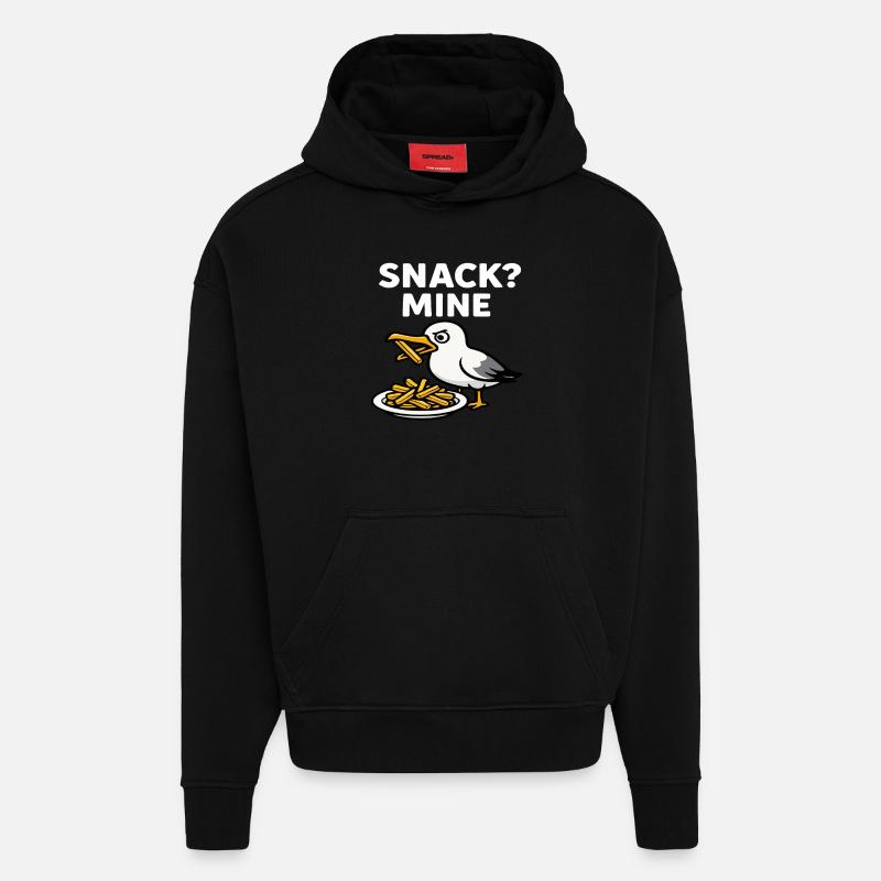 Snack Möwe - Hoodie- made by SPREAD  - SOLID BLACK