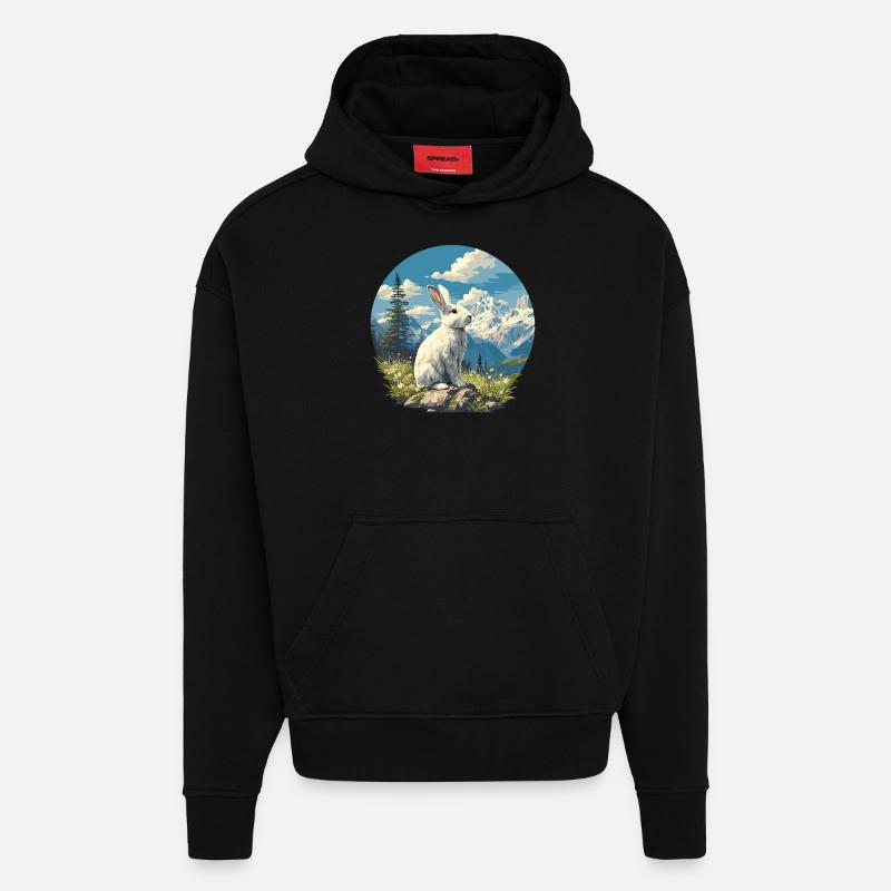 Lapin Lapin - Sweat à capuche bio épais oversize fabriqué en UE - SOLID BLACK