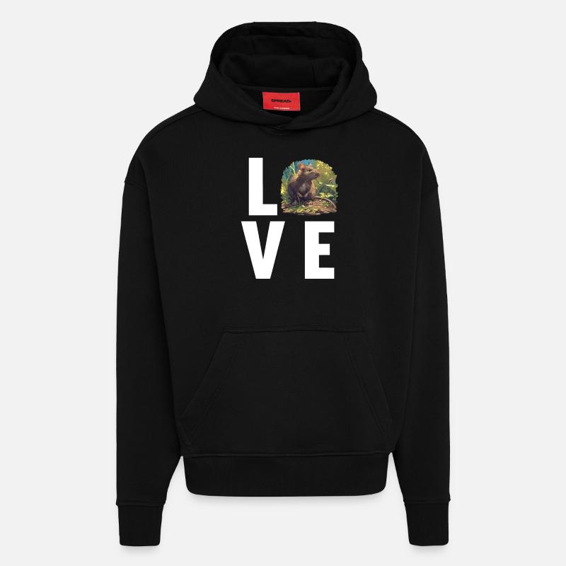 Rat Rat - Sweat à capuche bio épais oversize fabriqué en UE - SOLID BLACK