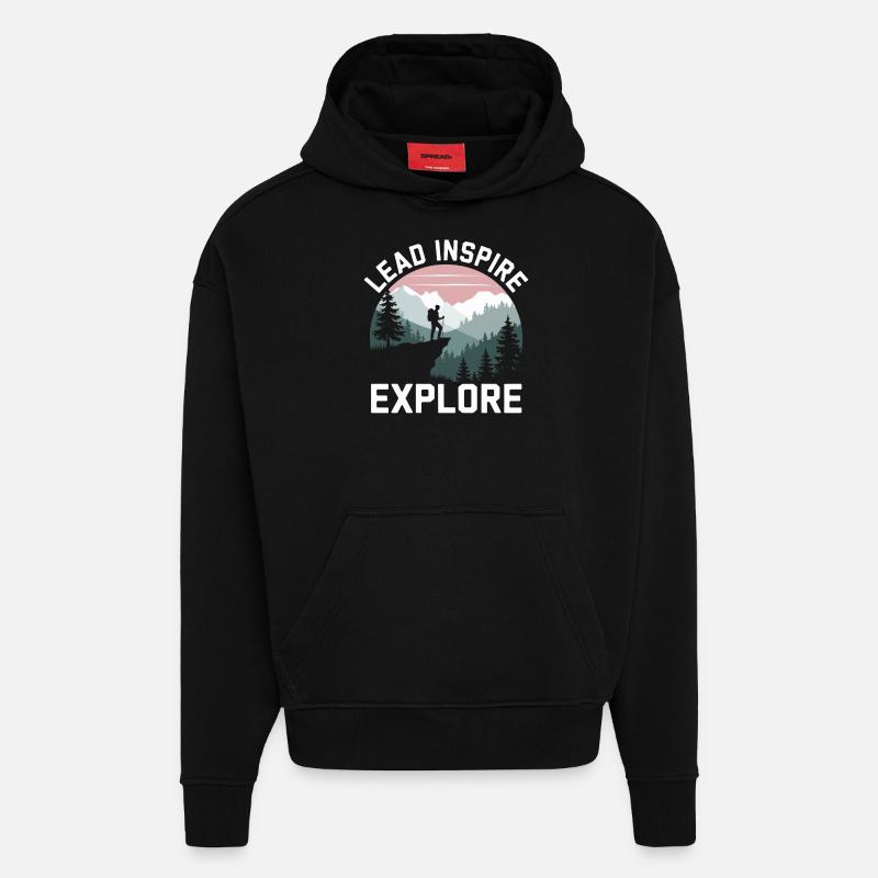 Scout Guide Scout Camping - Sweat à capuche bio épais oversize fabriqué en UE - SOLID BLACK