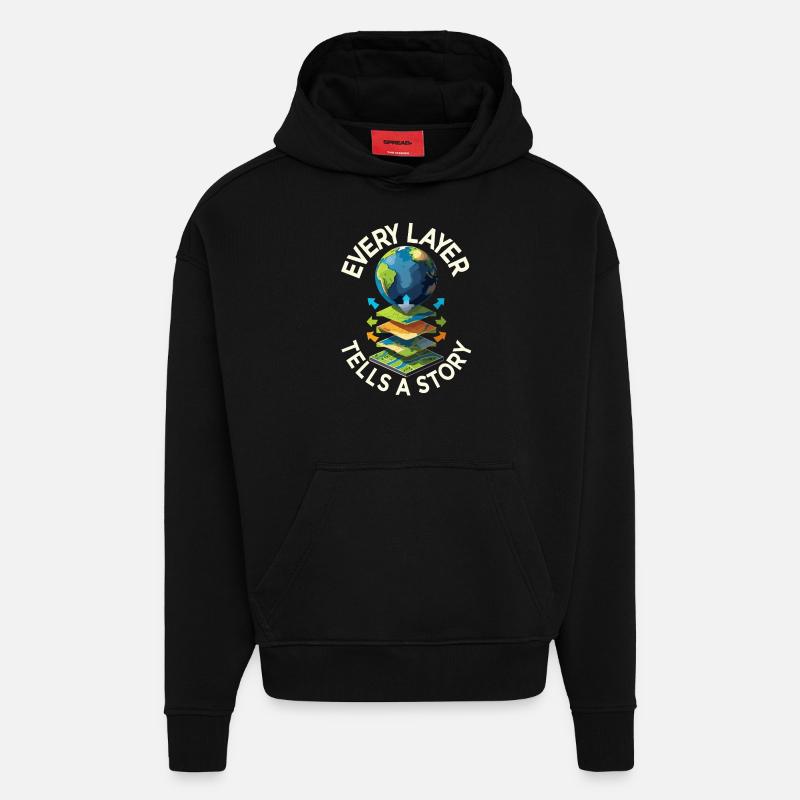 Geografische Informationssysteme Every Layer - Hoodie- made by SPREAD - SOLID BLACK